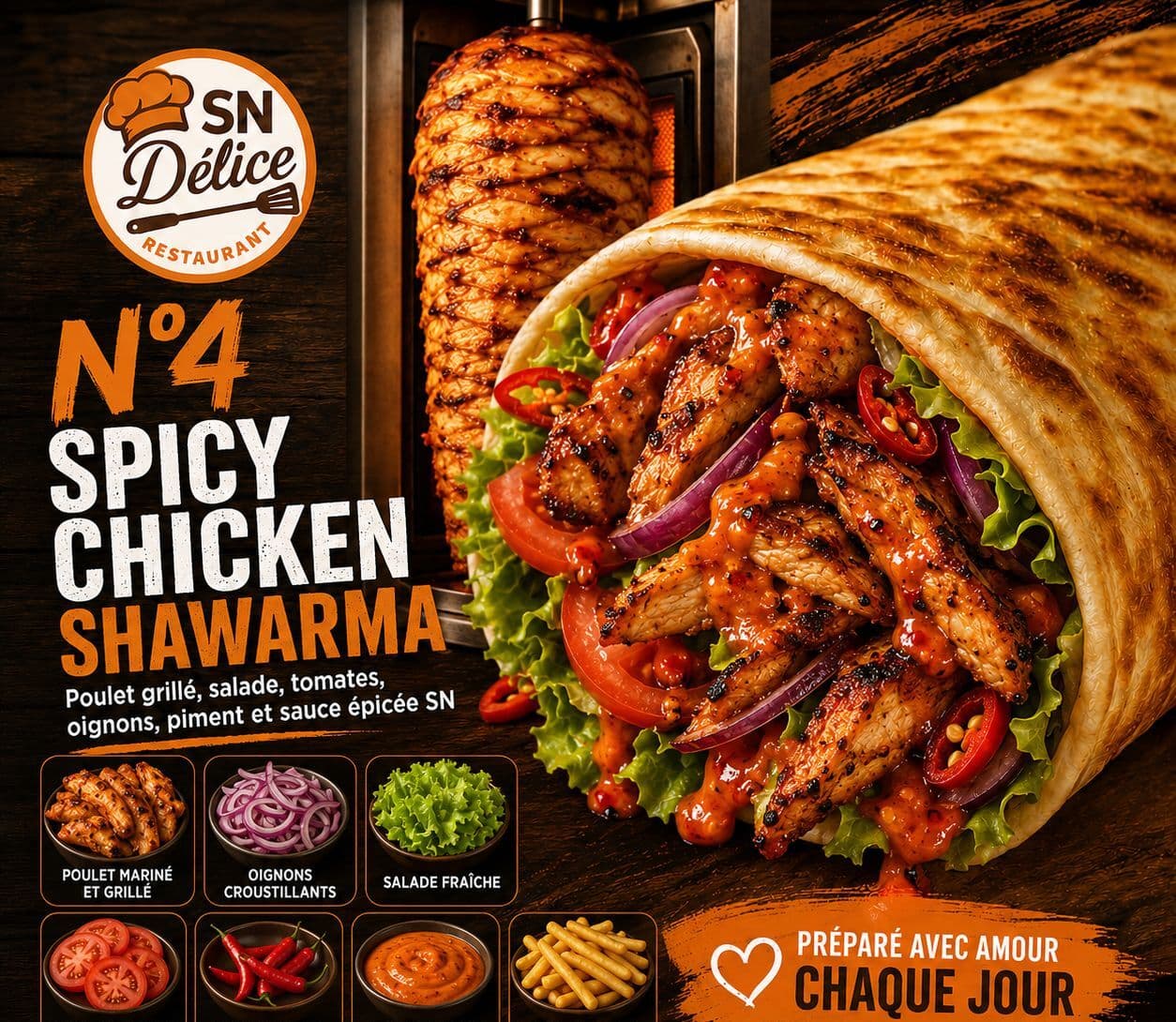 Spicy Chicken Shawarma
